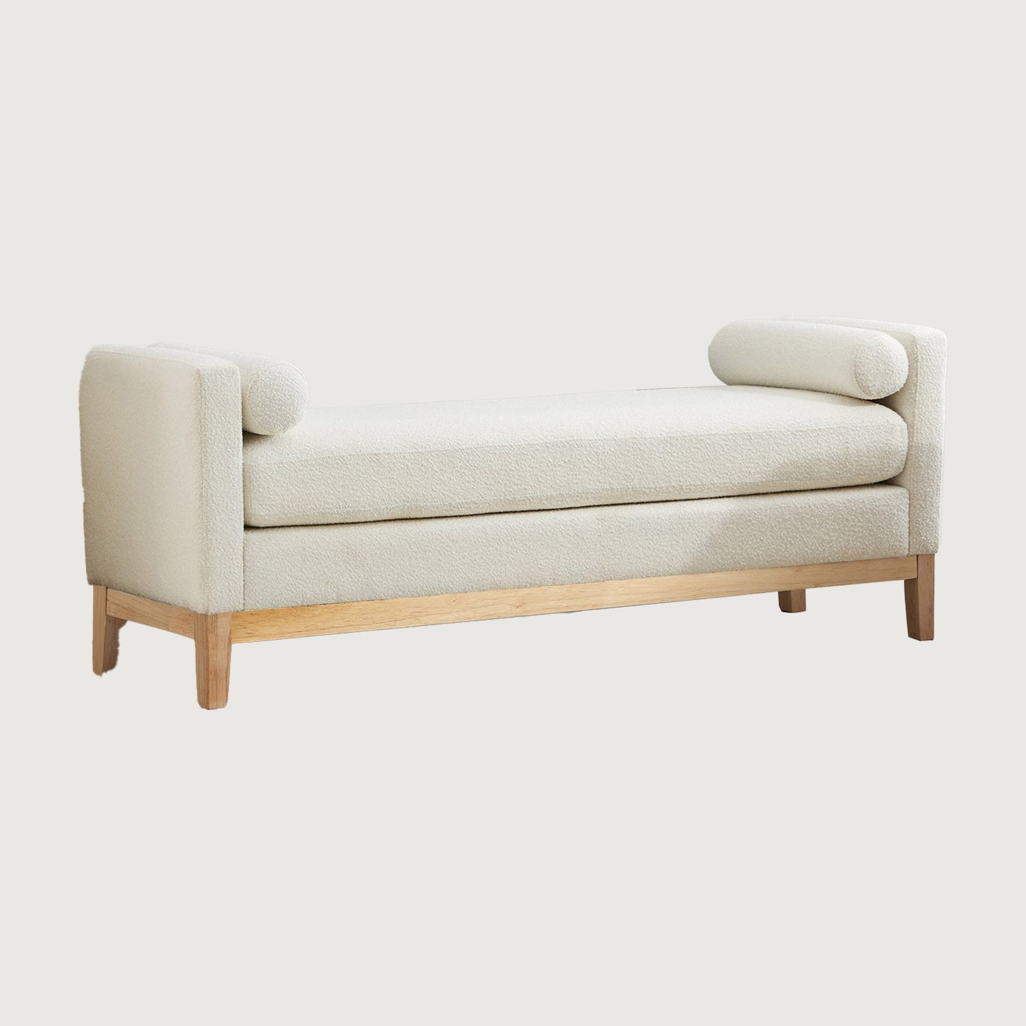 Bezzze Ivory Boucle Upholstered Bench