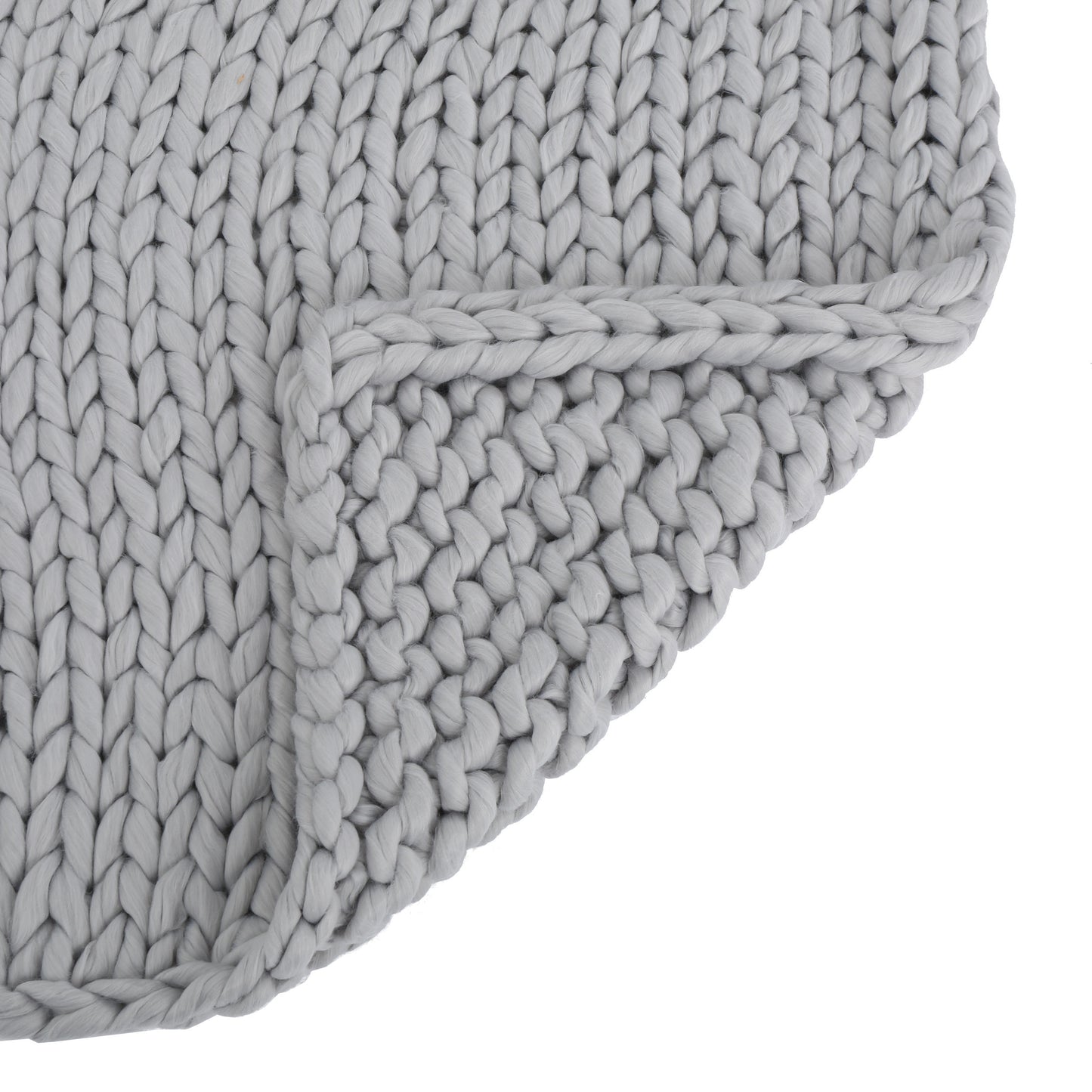 Bezzze Knit Throw, Solid Neutral Vibe Textured Blanket for Home Decor, 50 x 60 in, Light Grey