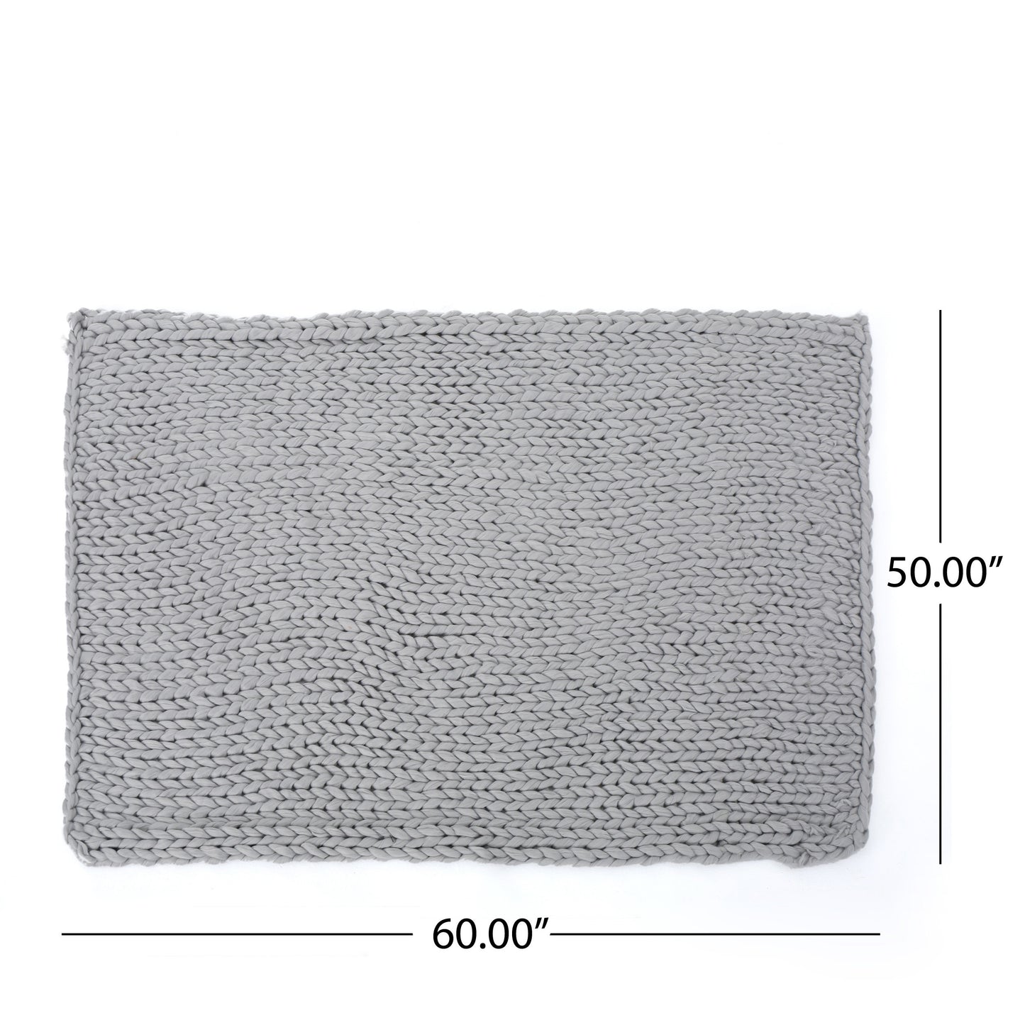 Bezzze Knit Throw, Solid Neutral Vibe Textured Blanket for Home Decor, 50 x 60 in, Light Grey