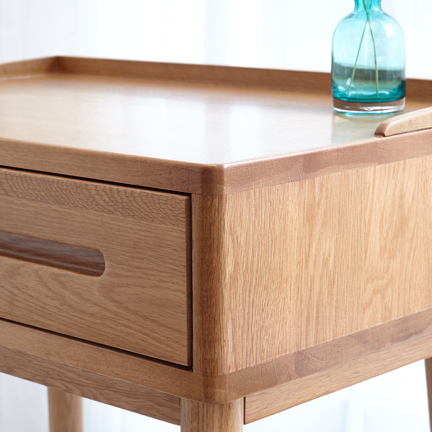 Bezzze Makeup Vanity Desk with Pull-Out Drawer, Solid Wood Vanity Desk for bedrooms