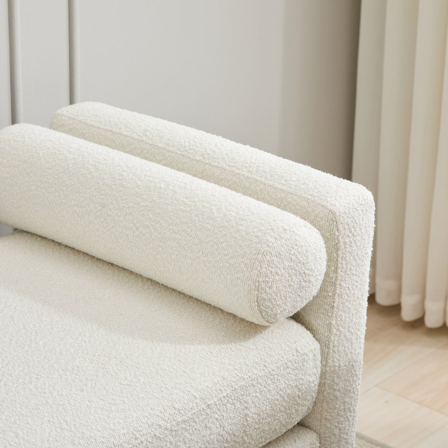 Bezzze Ivory Boucle Upholstered Bench