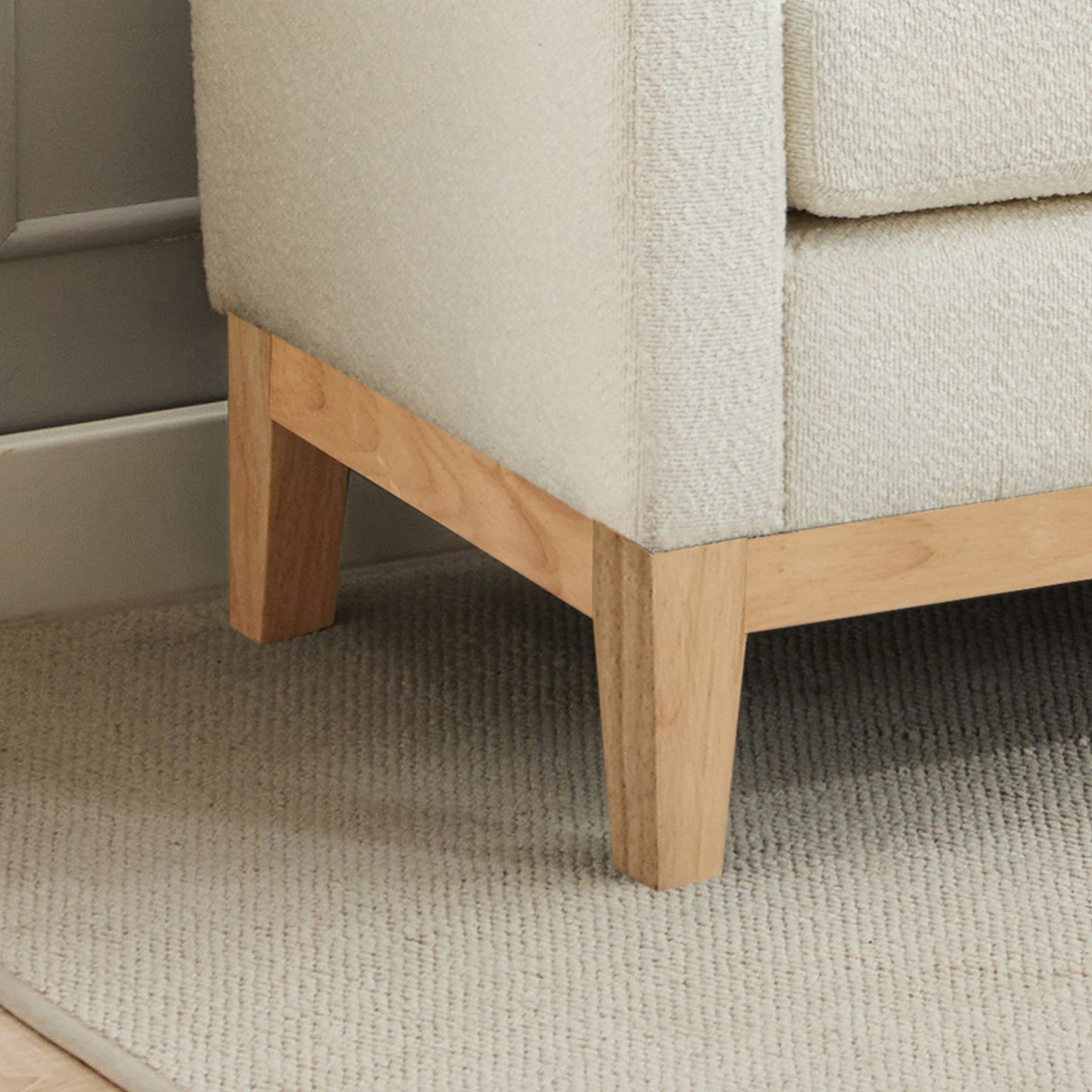 Bezzze Ivory Boucle Upholstered Bench