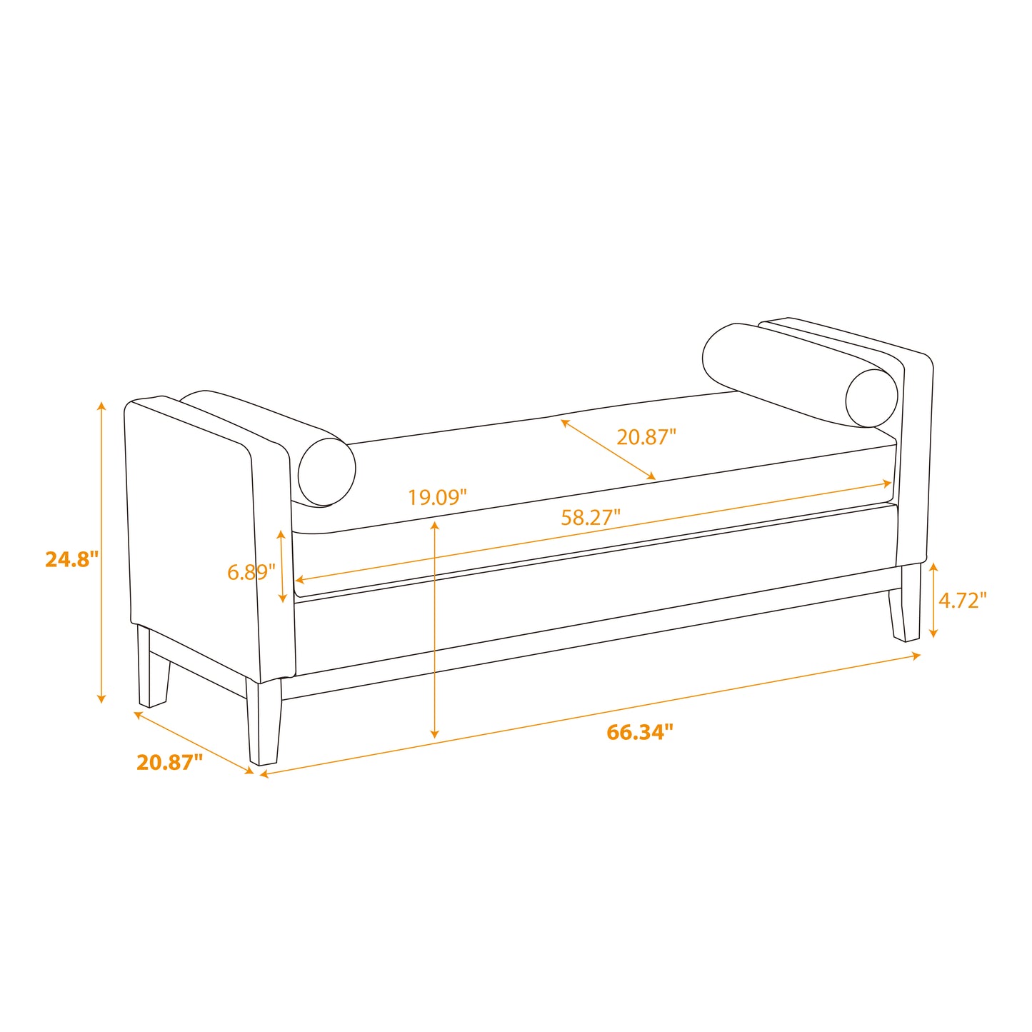 Bezzze Ivory Boucle Upholstered Bench