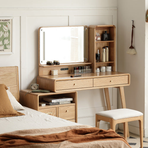 Bezzze Table Dresser 100% Solid Oak Table Dresser with Drawer