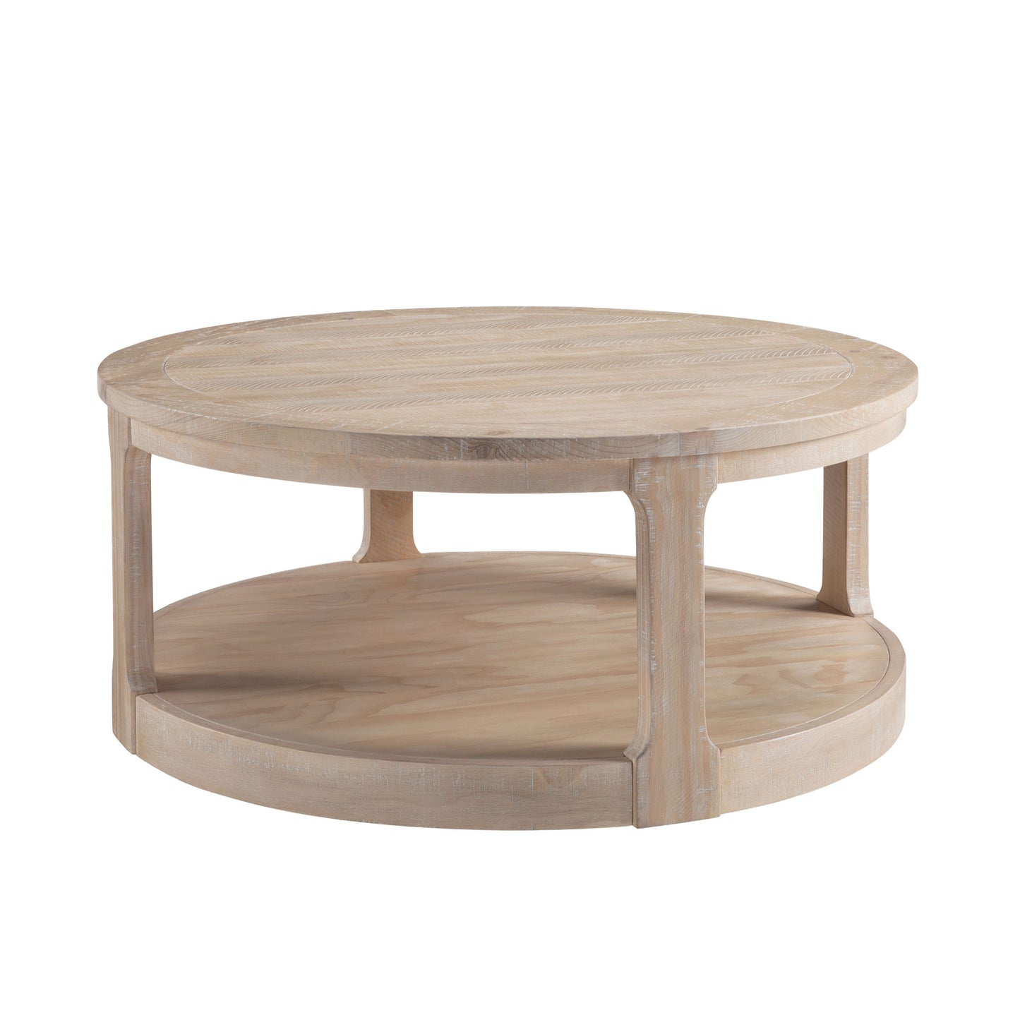 Bezzze 40inch Large Curved 2 Tier Traditional Round Circle Wooden Center Coffee Table,Rounded Table with Wheels,Mid Century Rustic Style Table for Living Room,Office,Apartment