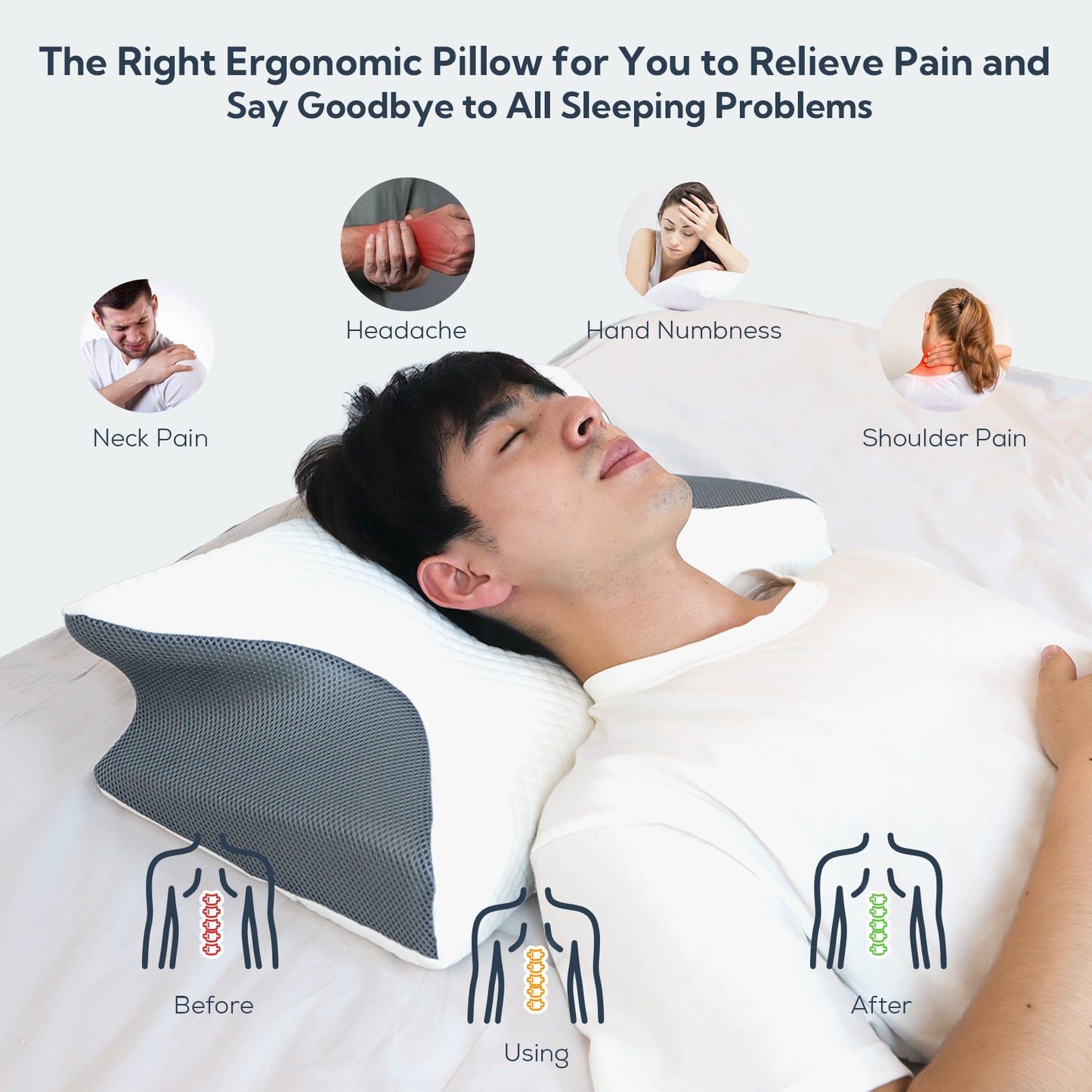 Memory Foam Pillow - Neck Support Pillow