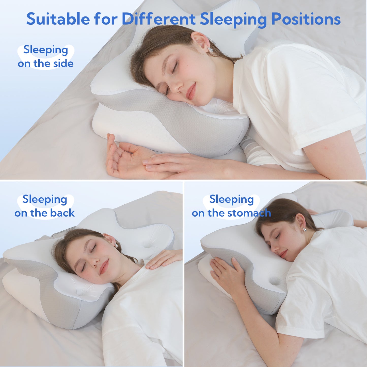 Cervical Neck Pillow for Sleeping, Ergonomic Side Sleeper Pillows
