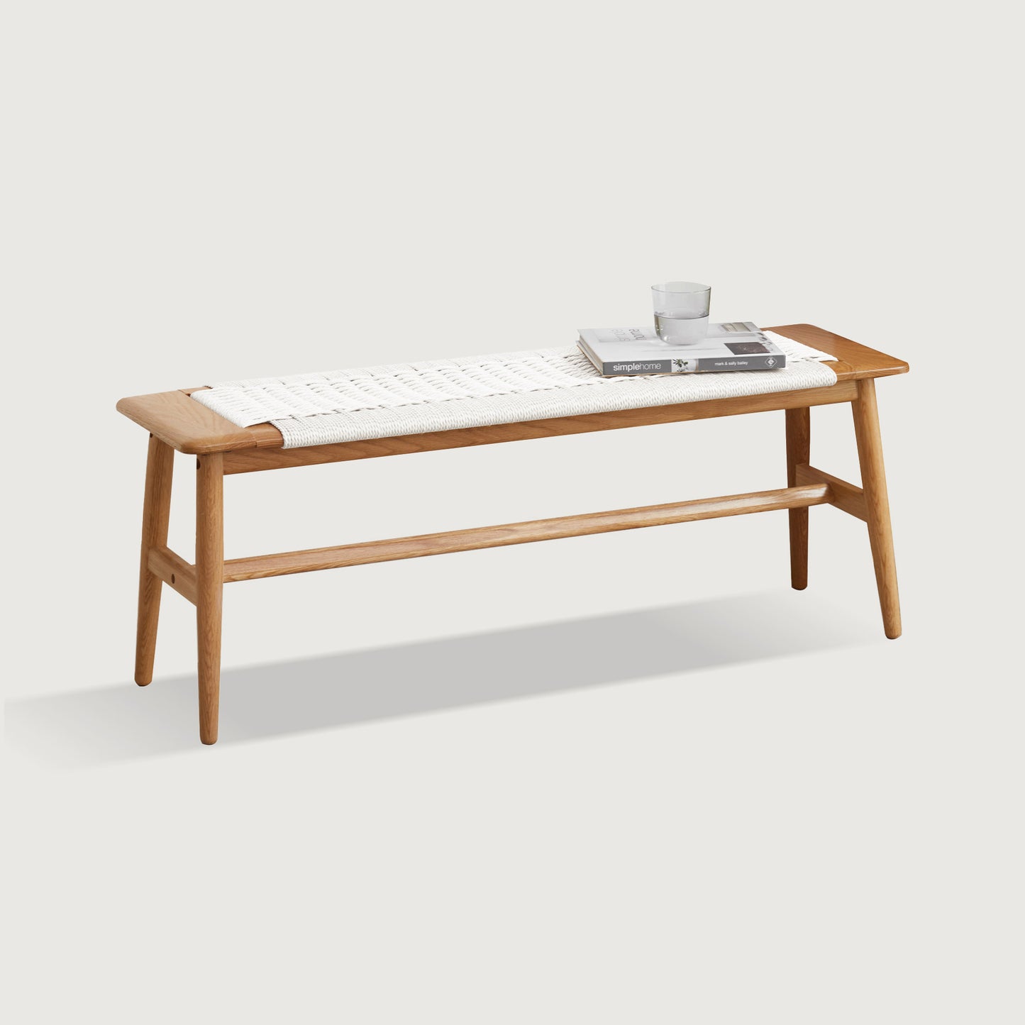 Bezzze Natural Oak Wood Bench for Bedroom End of Bed