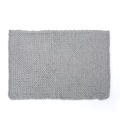 Bezzze Knit Throw, Solid Neutral Vibe Textured Blanket for Home Decor, 50 x 60 in, Light Grey