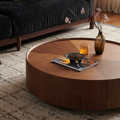 Bezzze coffee tables, circular walnut design, suitable for living rooms, walnut material, suitable for bedrooms, living rooms, and offices