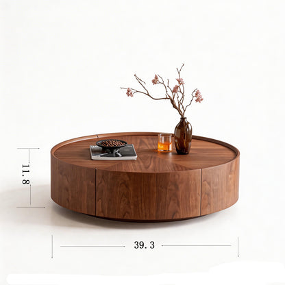 Bezzze coffee tables, circular walnut design, suitable for living rooms, walnut material, suitable for bedrooms, living rooms, and offices