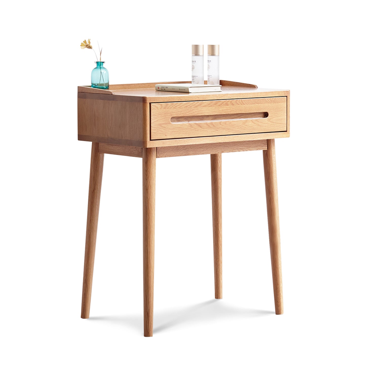 Bezzze Makeup Vanity Desk with Pull-Out Drawer, Solid Wood Vanity Desk for bedrooms