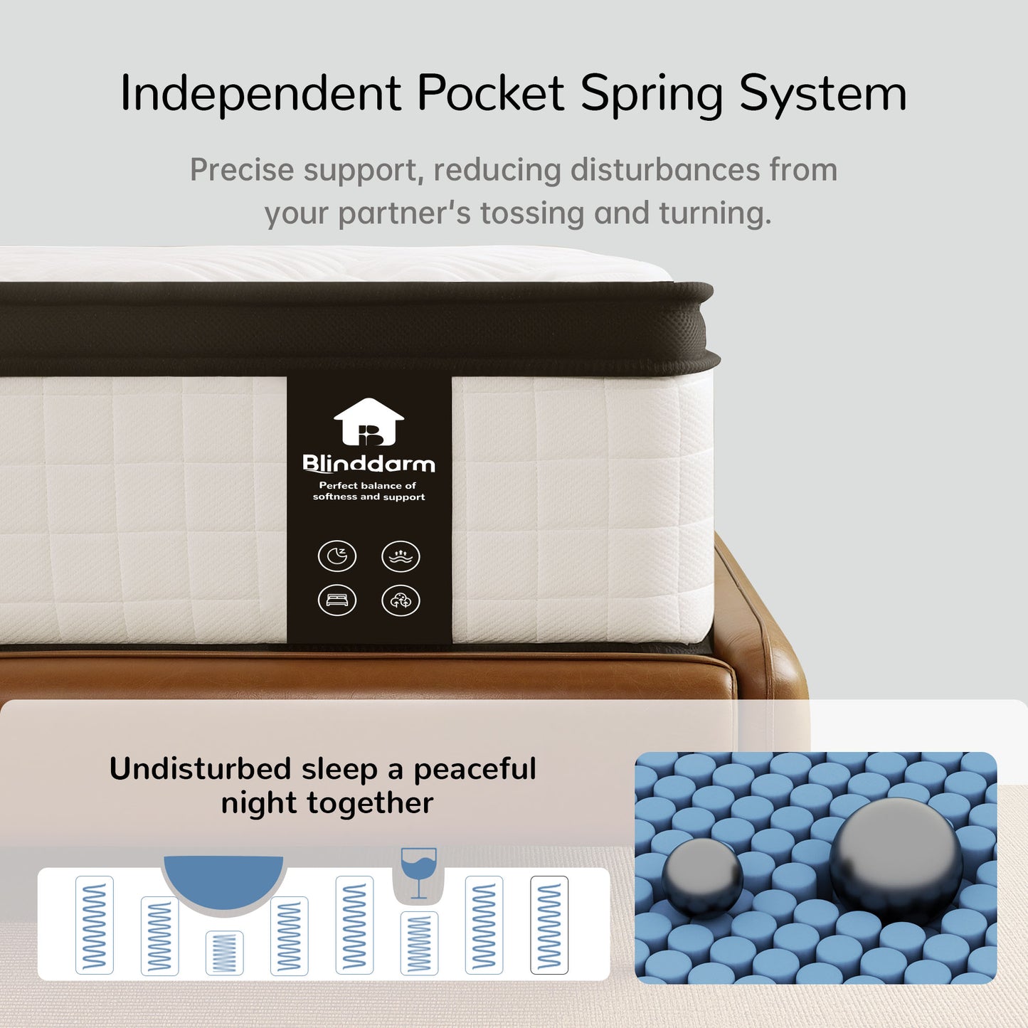 Bezzze Mattress 12" King, Full, Queen, Mattress Bed in a Box, Medium-Firm, Fiberglass Free
