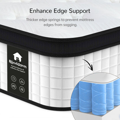 Bezzze Mattress 12" King, Full, Queen, Mattress Bed in a Box, Medium-Firm, Fiberglass Free