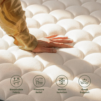 Bezzze Twin Mattress, 10 inch Hybrid Medium Firm Memory Foam Mattress in a Box, Individual Pocket Springs, Pressure Relief, CertiPUR-US Certified