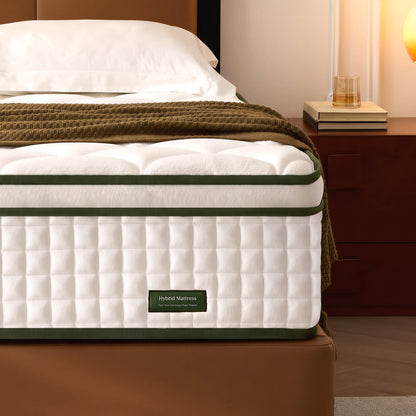 Bezzze Twin Mattress, 10 inch Hybrid Medium Firm Memory Foam Mattress in a Box, Individual Pocket Springs, Pressure Relief, CertiPUR-US Certified
