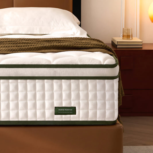 Bezzze Twin Mattress, 10 inch Hybrid Medium Firm Memory Foam Mattress in a Box, Individual Pocket Springs, Pressure Relief, CertiPUR-US Certified