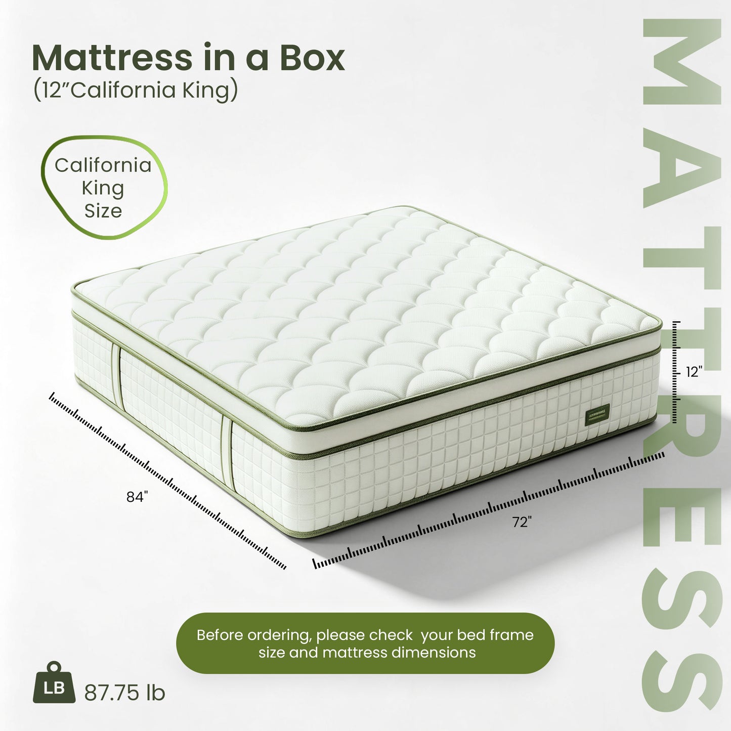 Bezzze Hybrid Mattress in a Box, Medium, Memory Foam & Pocketed Coils Delivers Strong Support & Pressure-Relieving Relaxation, CertiPUR-US Certified