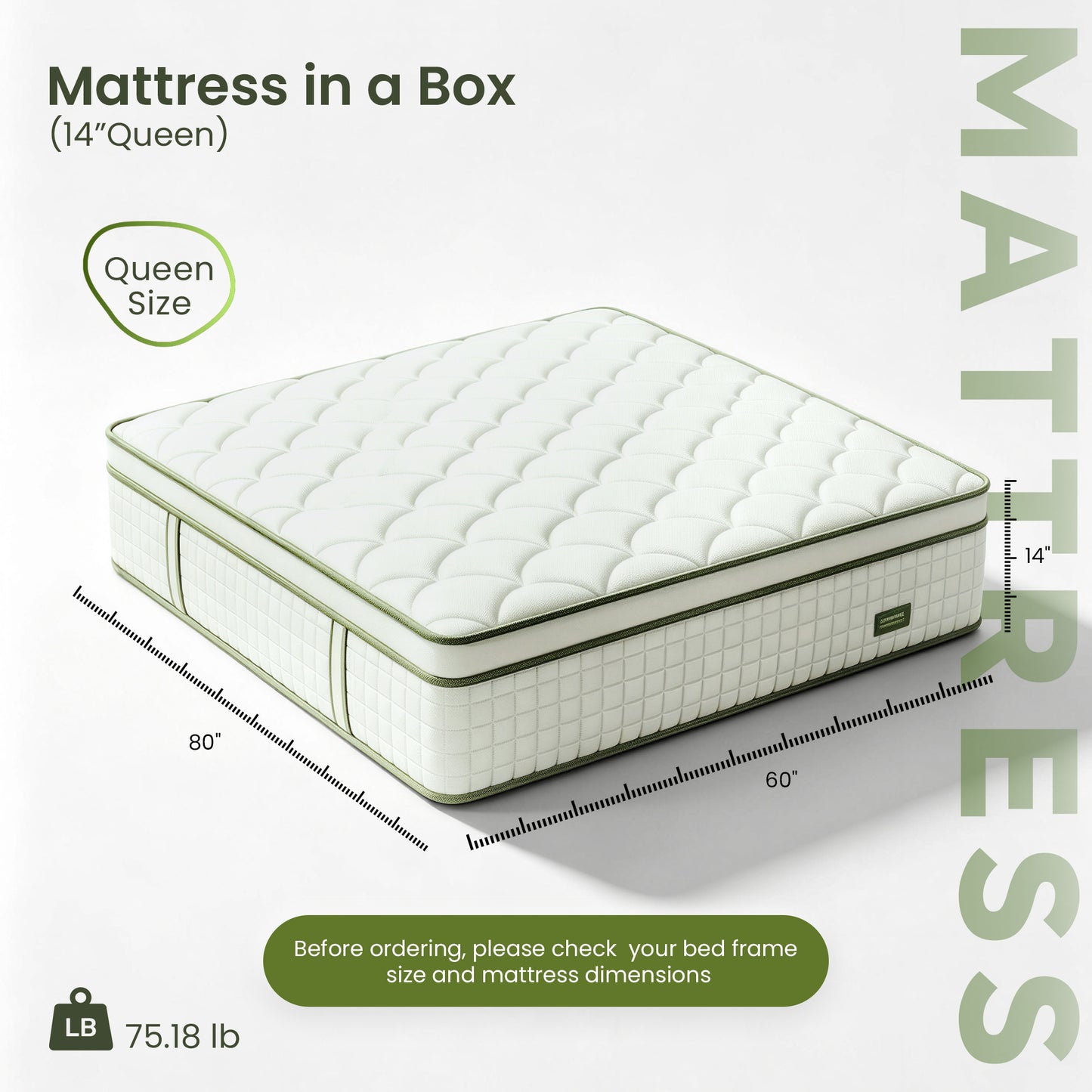 Bezzze Hybrid Mattress in a Box, Medium, Memory Foam & Pocketed Coils Delivers Strong Support & Pressure-Relieving Relaxation, CertiPUR-US Certified