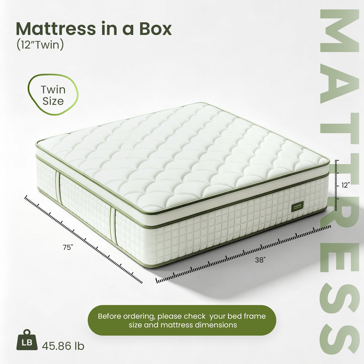 Bezzze Hybrid Mattress in a Box, Medium, Memory Foam & Pocketed Coils Delivers Strong Support & Pressure-Relieving Relaxation, CertiPUR-US Certified