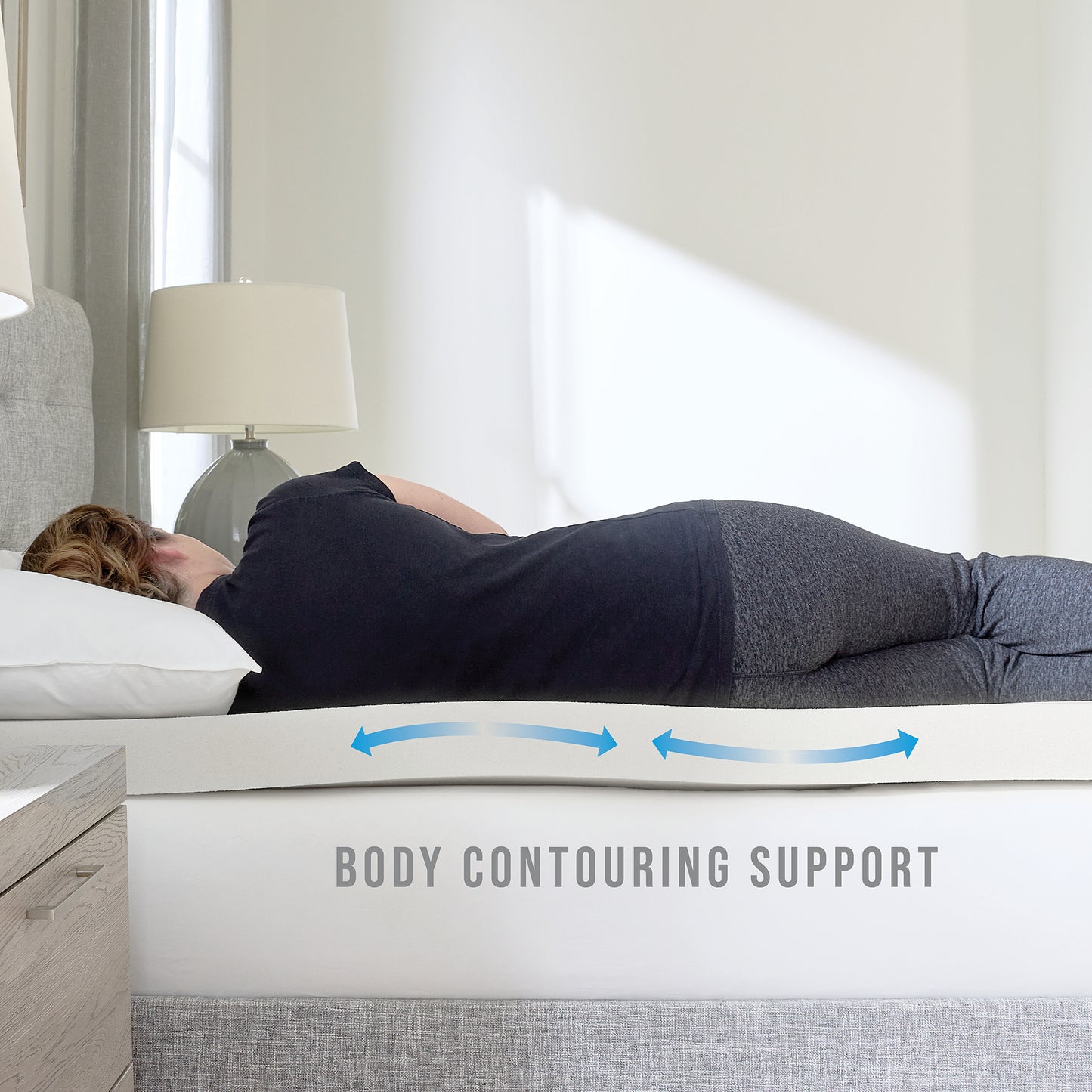 Bezzze 3-Inch Adapt Foam Responsive Memory Foam Mattress Topper - Queen