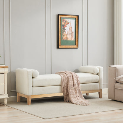 Bezzze Ivory Boucle Upholstered Bench
