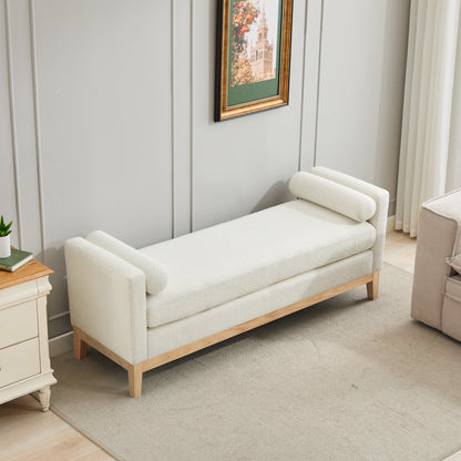 Bezzze Ivory Boucle Upholstered Bench