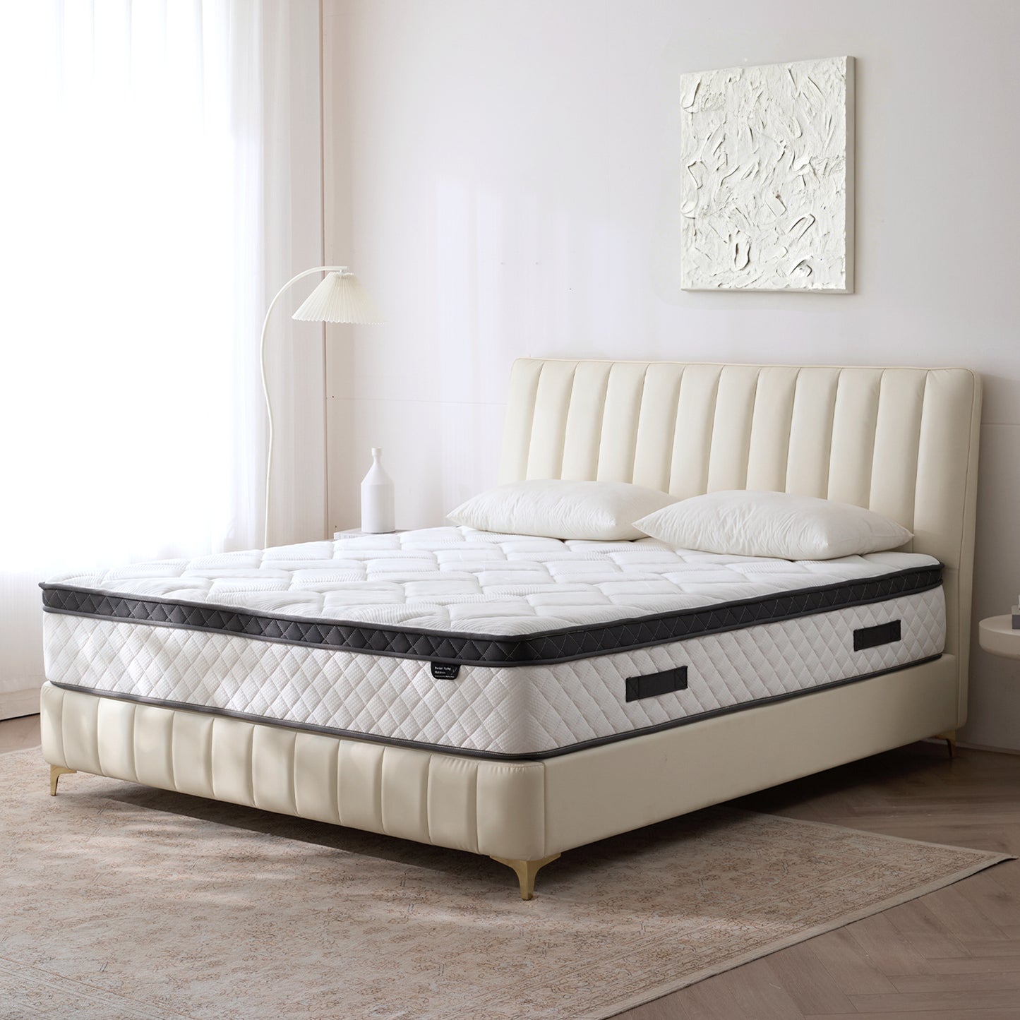 Bezzze Twin/Full/Queen/King Size Mattress, Hybrid Mattress Bed in a Box, Individually Pocket Springs & Breathable Memory Foam, Medium Firm, CertiPUR-US Certified