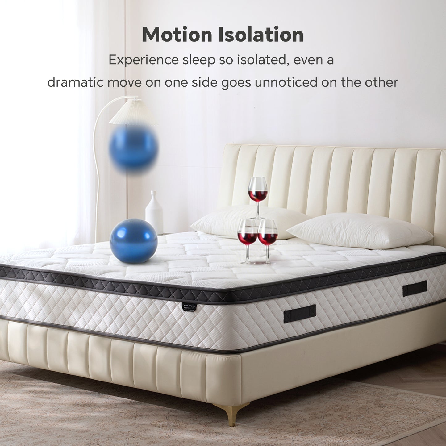 Bezzze Twin/Full/Queen/King Size Mattress, Hybrid Mattress Bed in a Box, Individually Pocket Springs & Breathable Memory Foam, Medium Firm, CertiPUR-US Certified