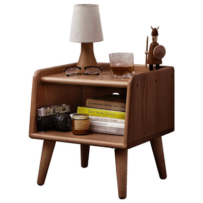Bezzze Solid Wood Bedside Cabinet Modern Simple Nightstands Nordic Bedroom Solid Beech Storage Cabinet