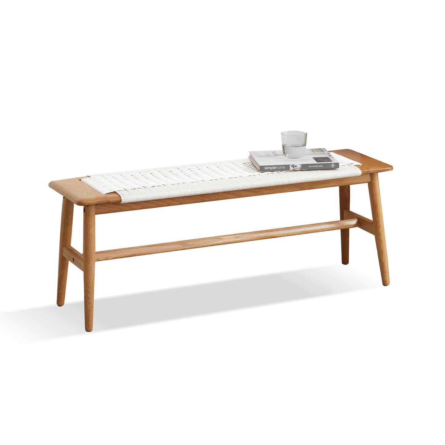 Bezzze Natural Oak Wood Bench for Bedroom End of Bed